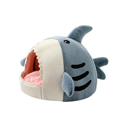 Cat Warm Cartoon Shark Cave Bed