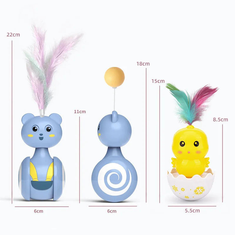 Cat Interactive Feather Rolling Toy
