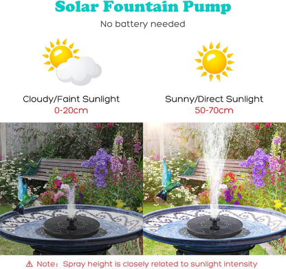 Outdoor Solar Bird Bath Fountain Pump