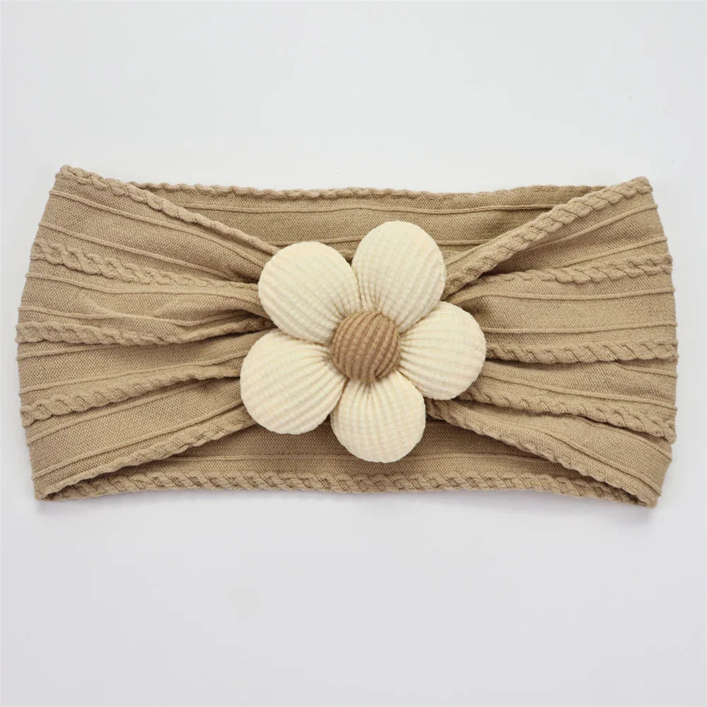 Baby Soft Elastic  Flower Nylon Hairband