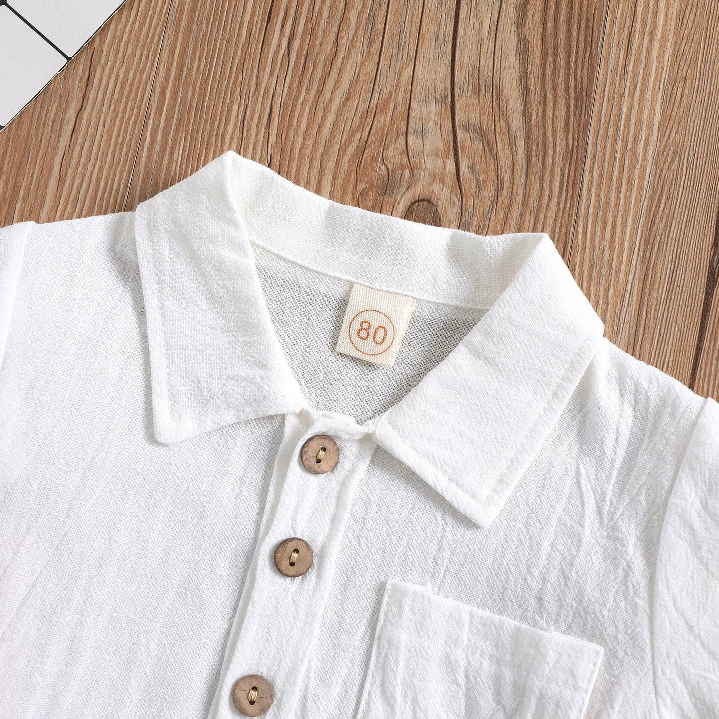 Baby Solid Turn-Down Collar Shirt