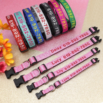 Dog Adjustable Nylon Embroidered Collar