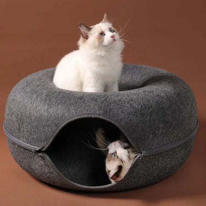 Cat Kitten Training Interactive Tunnel Donut Bed