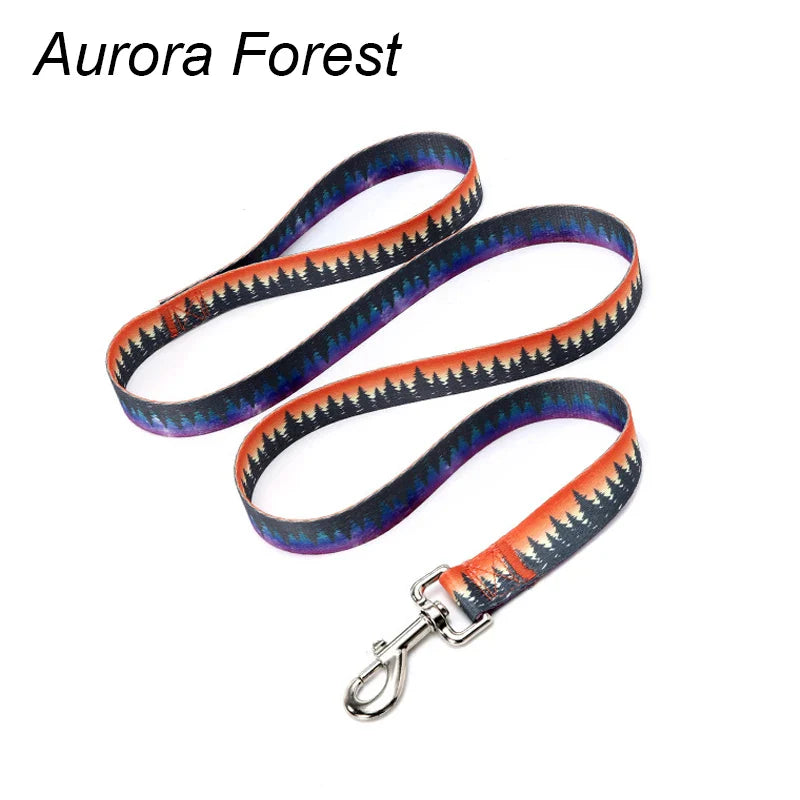 Pet Style Striped Forest Pattern Collar Leash