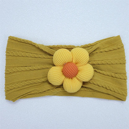 Baby Soft Elastic  Flower Nylon Hairband