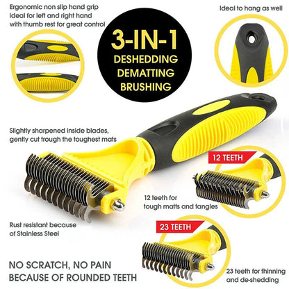 Pets Two-Sided Shedding Grooming Brush
