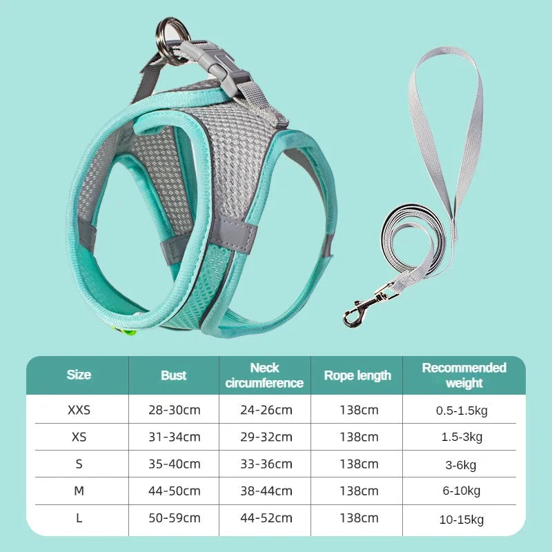 Dog Adjustable Harness Vest Set