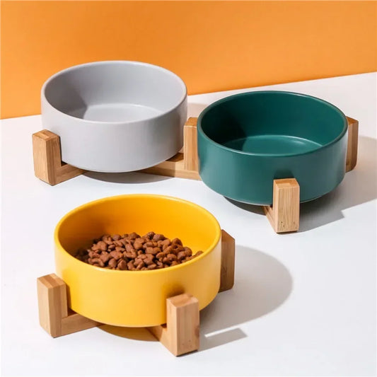 Dog Wooden Frame Protection Cervical Bowl