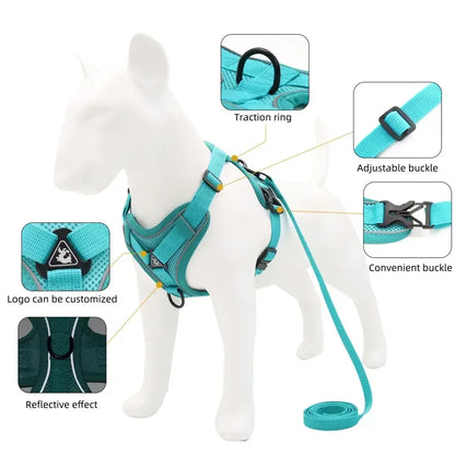 Dog Adjustable Chest Strap Harness Set