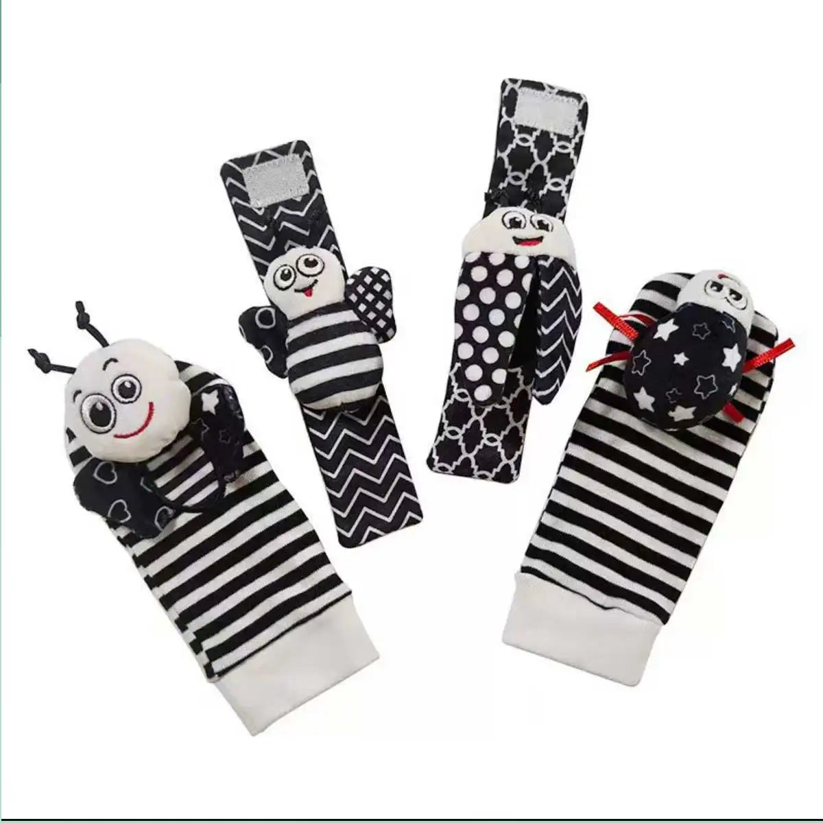 4pcs Baby Rattle Foot Finder Socks Toy