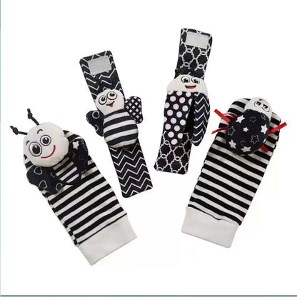 4pcs Baby Rattle Foot Finder Socks Toy