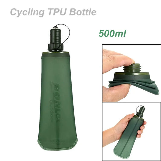 Outdoor Folding Soft Flask Drink Water Bottle