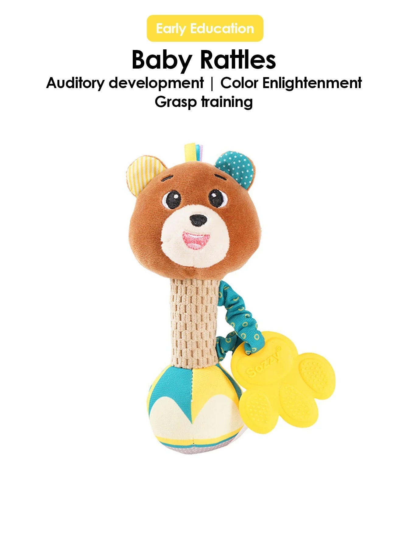 1pcs Baby Interactive Rattle Soothing Toy
