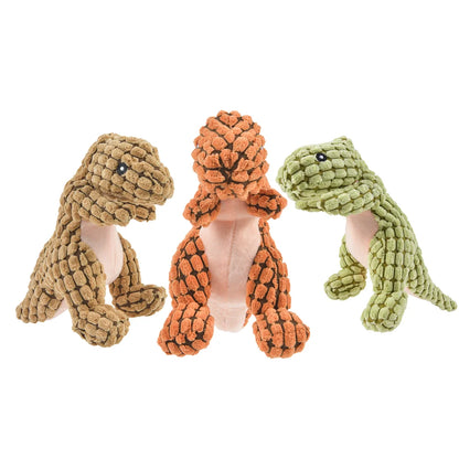 Dog Plush Dinosaur Interactive Chew Toy
