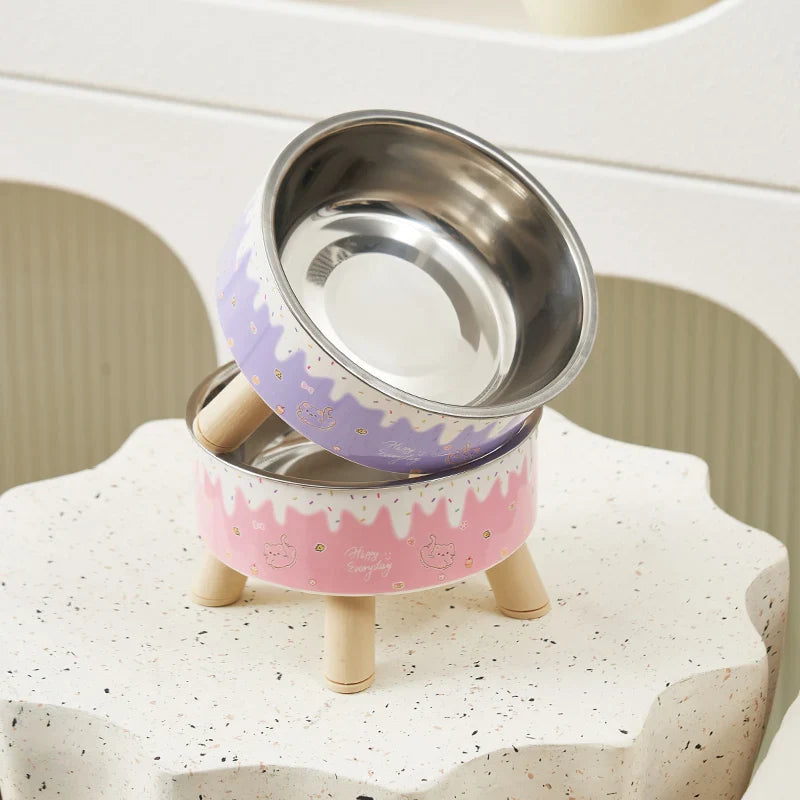 Pet Fashion Cartoon Colorful Feeding Water Bowl