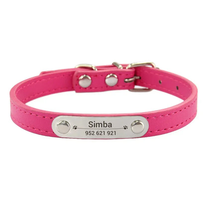 Dog Name Carved ID Anti-lost Collar