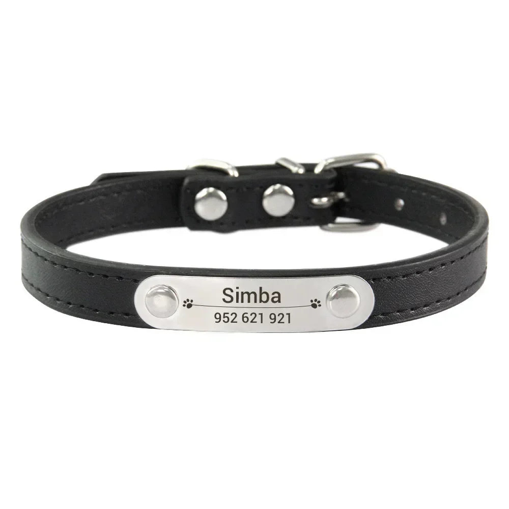 Dog Name Carved ID Anti-lost Collar