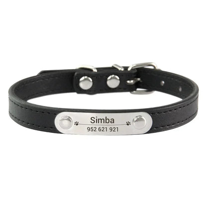 Dog Name Carved ID Anti-lost Collar