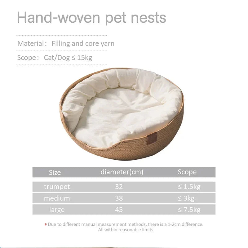 Cat Sofa Handmade Bamboo Weaving Mat Bed