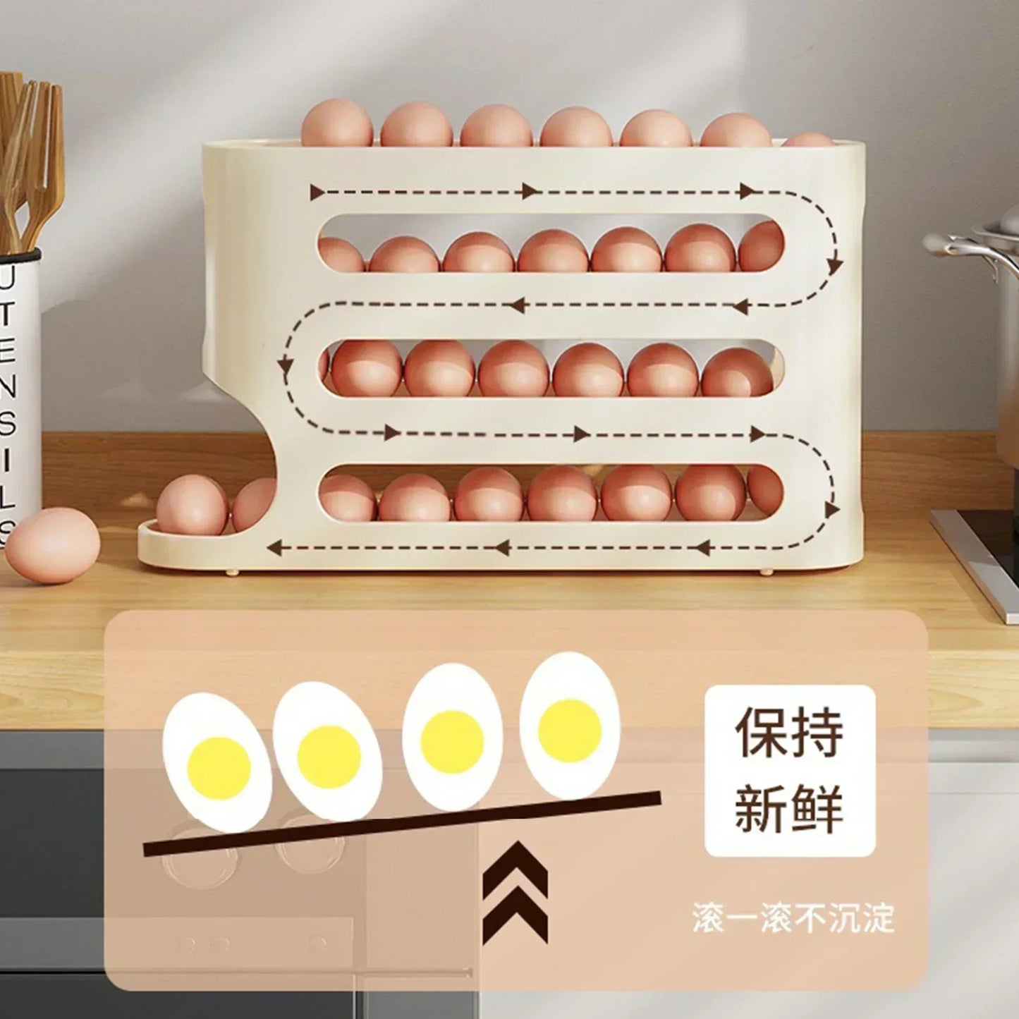 Ladder Style 2-4-layer Slide Egg Storage Box
