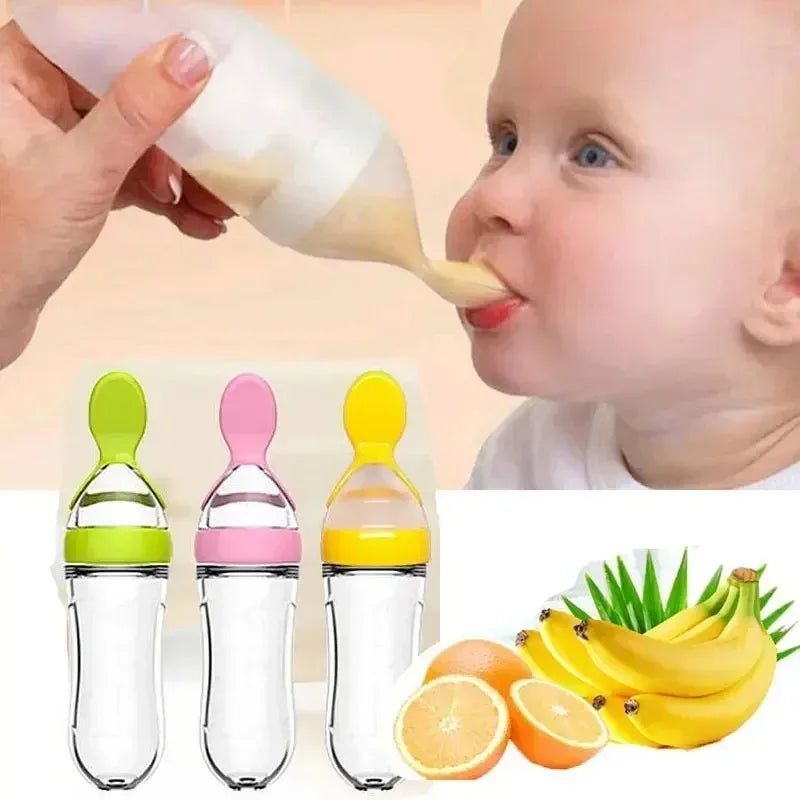 Baby Silicone Squeeze Feeding Spoon