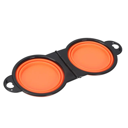 Outdoor Travel 2-in-1 Foldable Dual Bowl