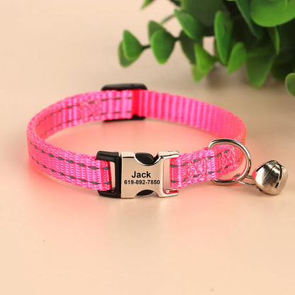 Cat Reflective Nylon Personalized Collar