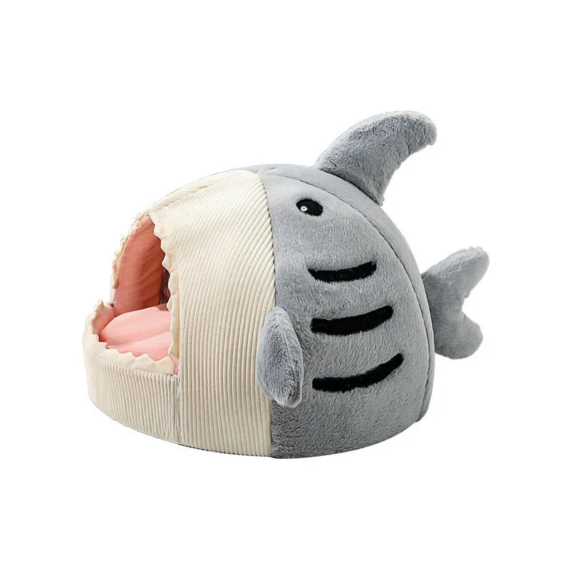 Cat Warm Cartoon Shark Cave Bed