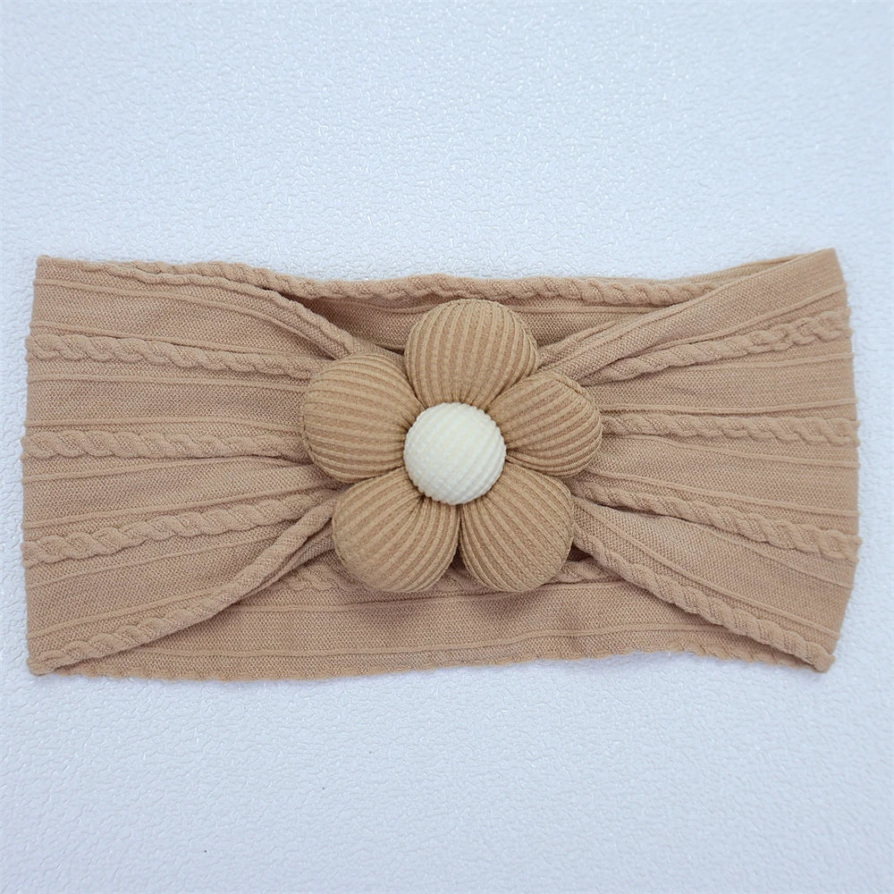 Baby Soft Elastic  Flower Nylon Hairband