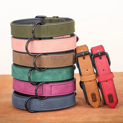 Pet Durable Real Leather Necklace Collar