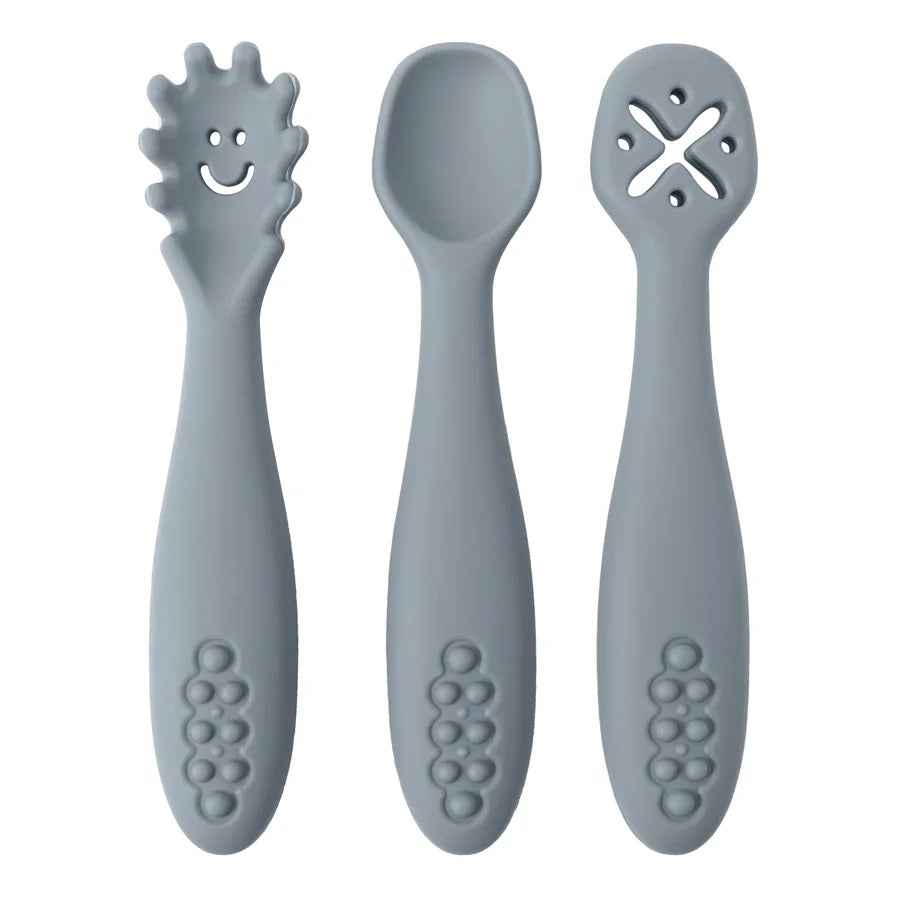 Baby 3PCS Silicone Spoon Fork Set