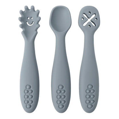 Baby 3PCS Silicone Spoon Fork Set