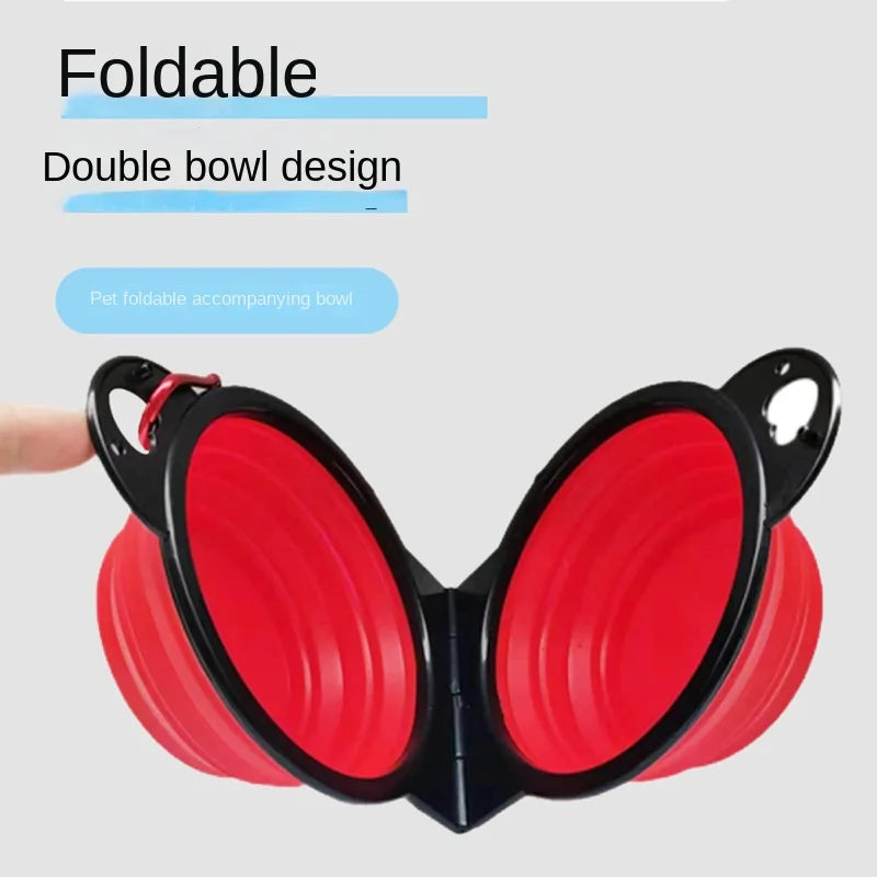 Outdoor Travel 2-in-1 Foldable Dual Bowl