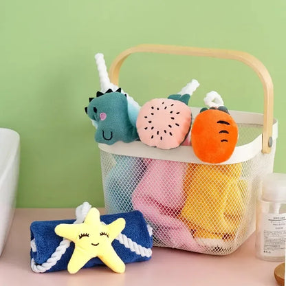 1pc Coral Fleece Hangable Hand Towel