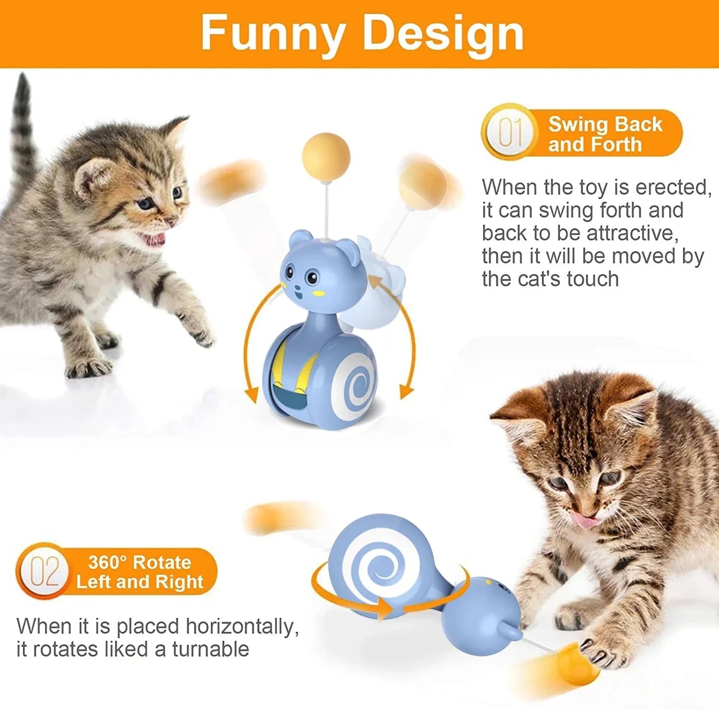 Cat Interactive Feather Rolling Toy