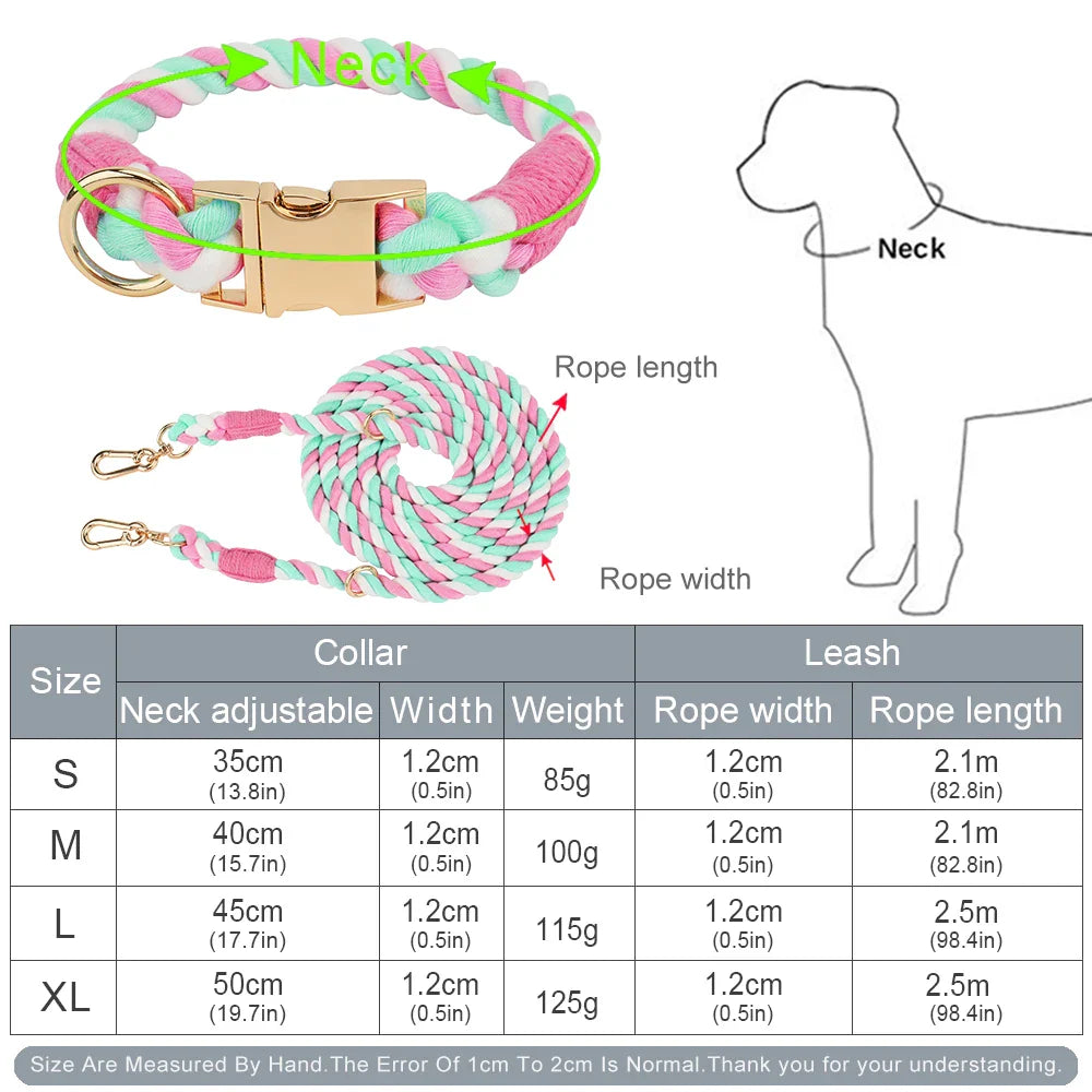 Pet Macaron Collar & Leash Set