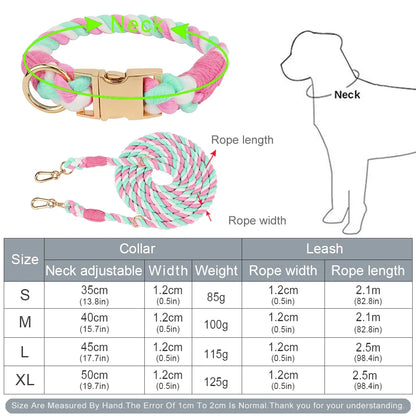 Pet Macaron Collar & Leash Set