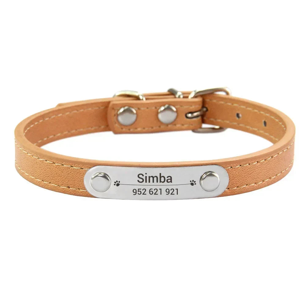 Dog Name Carved ID Anti-lost Collar