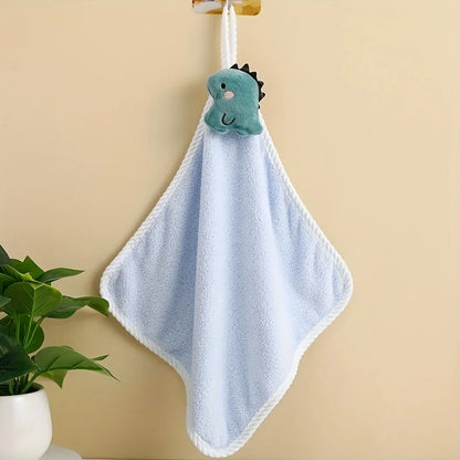 1pc Coral Fleece Hangable Hand Towel