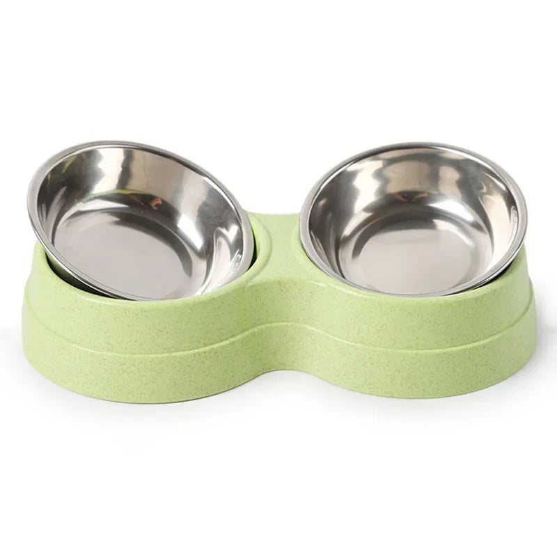 Pet Stainless Steel Double Food Water Bowl