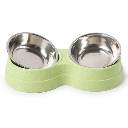 Pet Stainless Steel Double Food Water Bowl