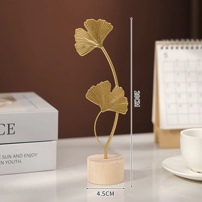 Living Room Decor Nordic Gold Ginkgo Leaf Craft