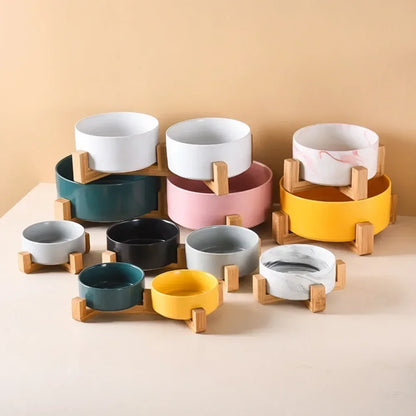 Dog Wooden Frame Protection Cervical Bowl