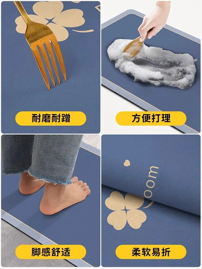 Quick Dry Bathroom Absorbent Anti Slip Floor Mat