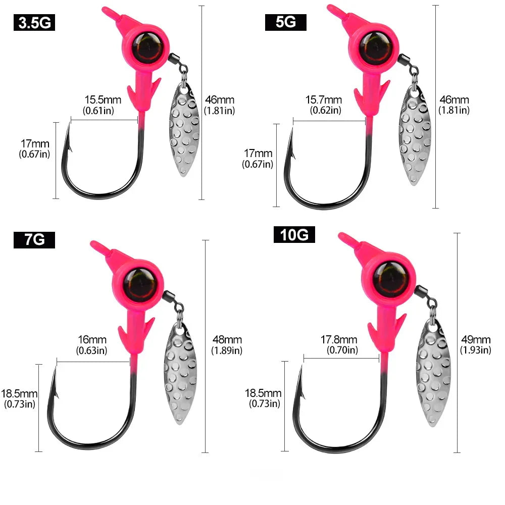 3pcs Jig Fishing Rotating Hook