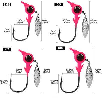 3pcs Jig Fishing Rotating Hook