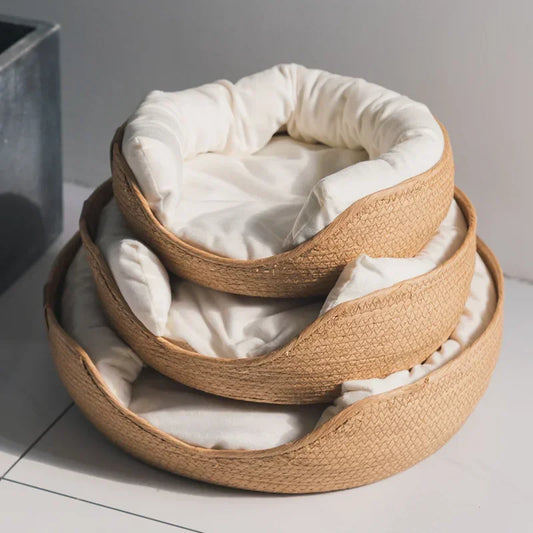 Cat Sofa Handmade Bamboo Weaving Mat Bed