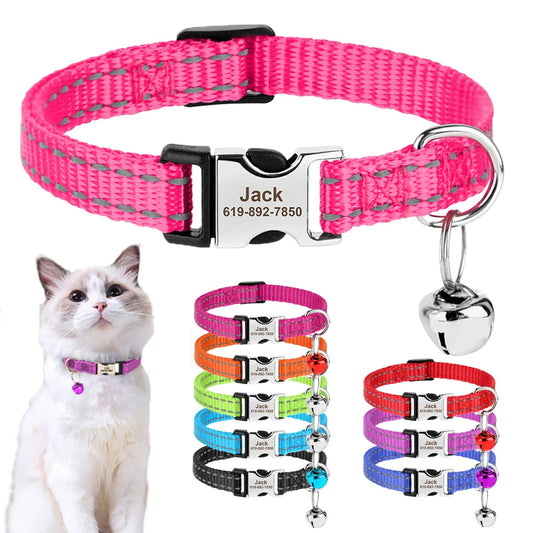 Cat Reflective Nylon Personalized Collar