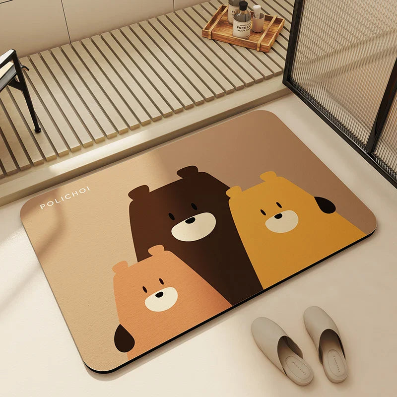 Quick Dry Bathroom Absorbent Anti Slip Floor Mat
