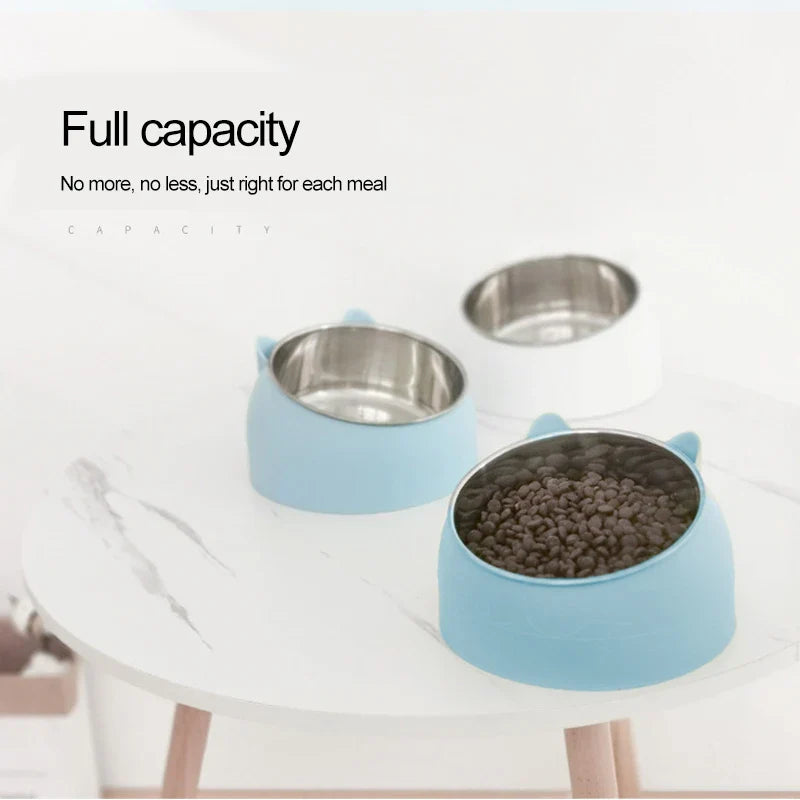 Cat Lovely Creative Inclined Food Feeding Bowl